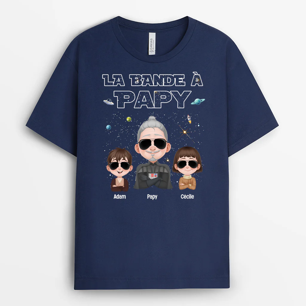 Tee Shirt Personnalisé Pour Papa - La Bande De Papa - Version L'Univers - Image 2
