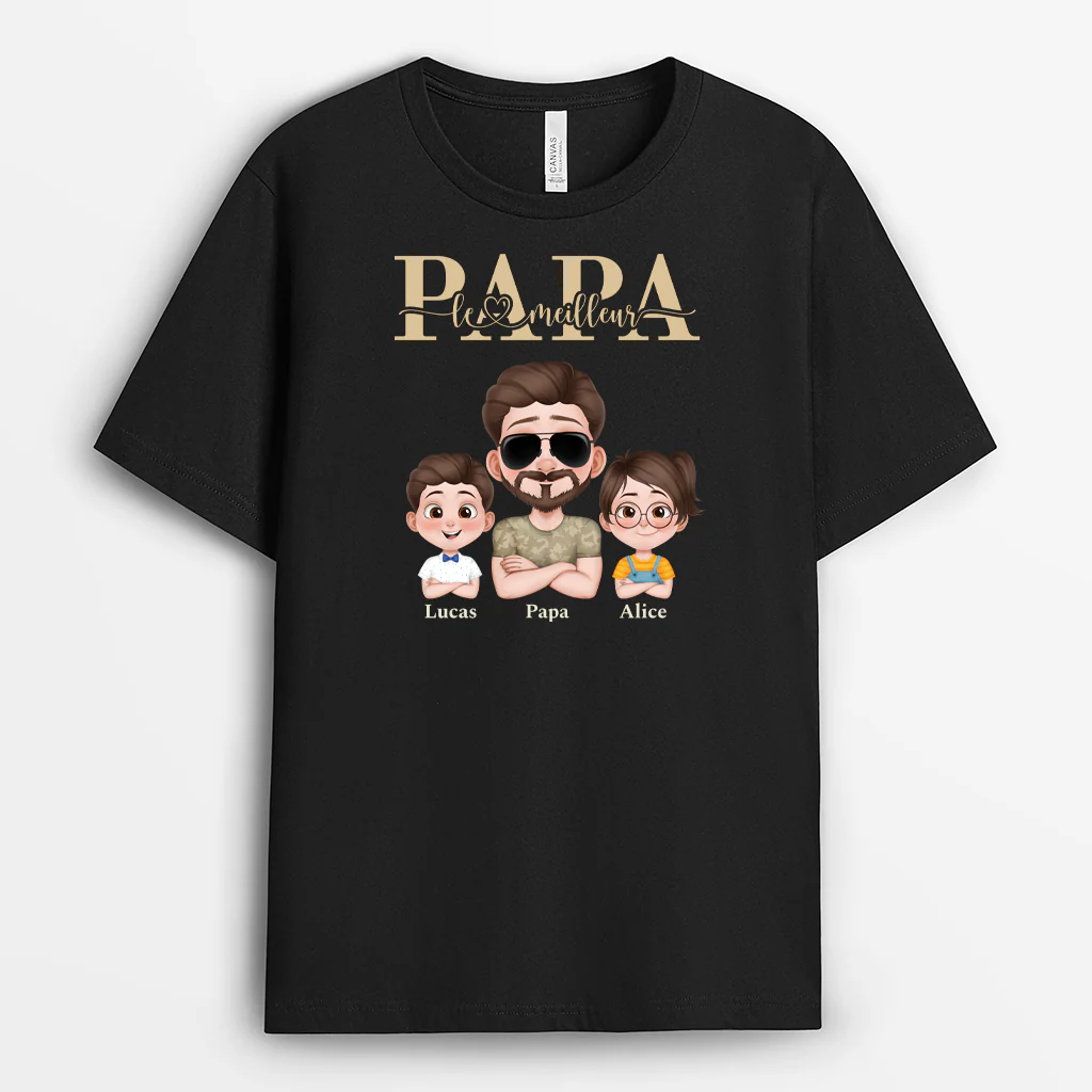 Tee Shirt Personnalisé Papa - Design Soldat Cool