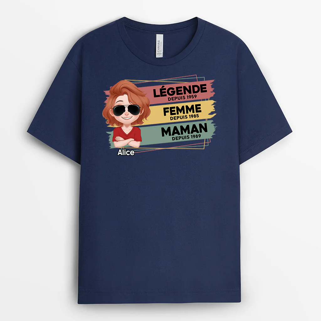 T-shirt Personnalisé - Légende Mari Papa - Design Cartoon Coloré - Image 2