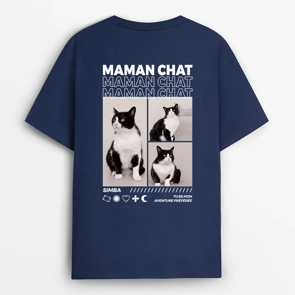 Tee shirt personnalisé photo – Maman Chat T-shirt