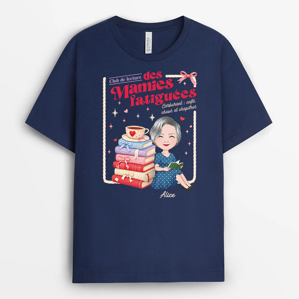 T Shirt Personnalisé Maman Mamie - Amoureuse Des Livres - Image 2