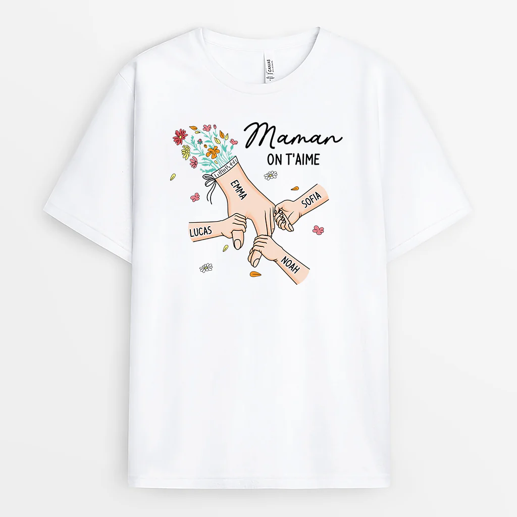 T-shirt Personnalisé pour Maman - Design Main dans la Main