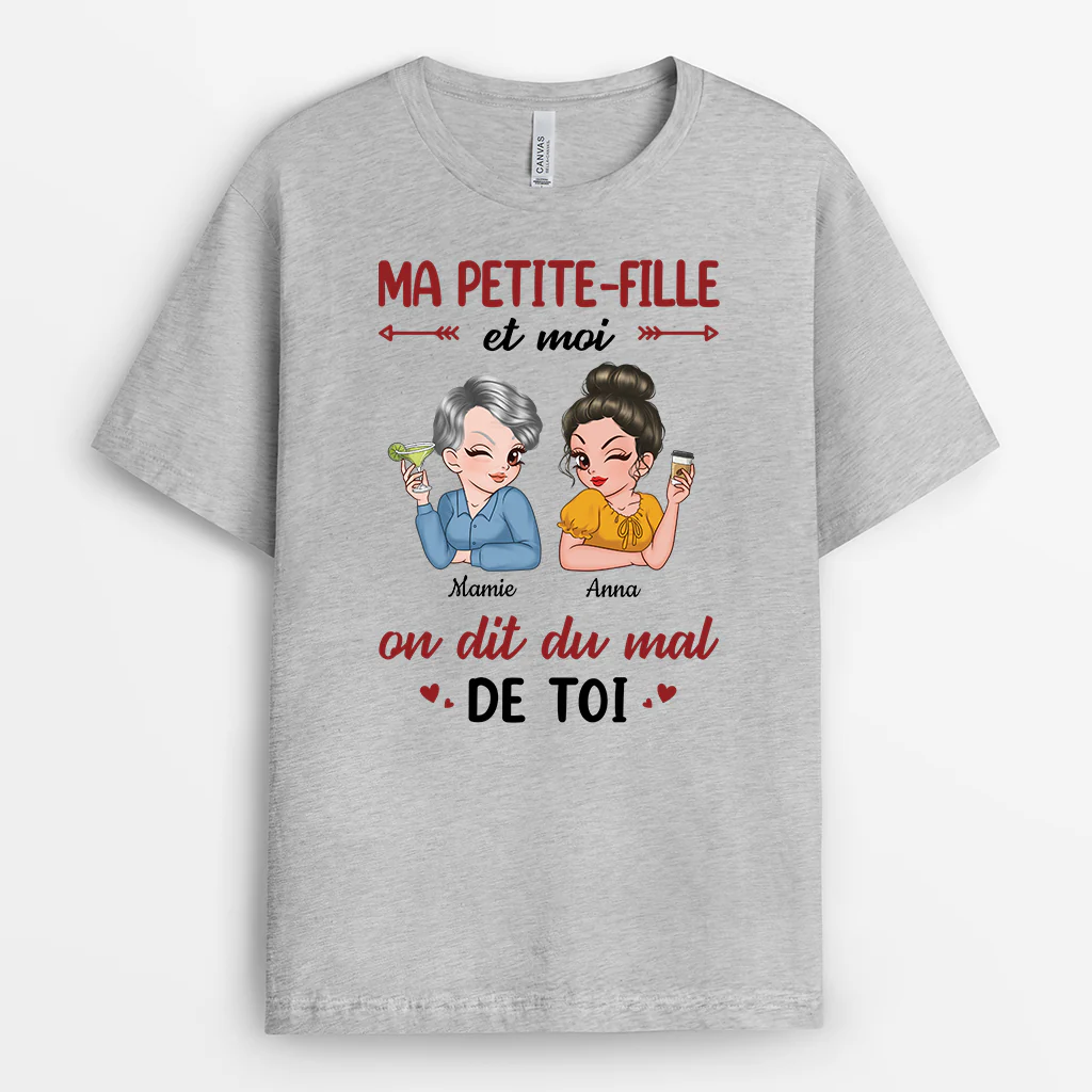 T Shirt Personnalisé Pour Maman | Mamie On Dit Du Mal De Toi - Image 2