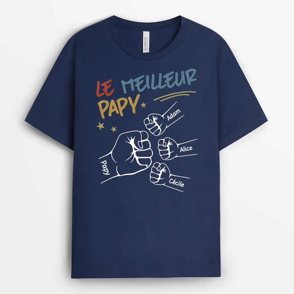 T Shirt Personnalisé Papa | Meilleur Papa Design Coloré Avec Poings - Image 2