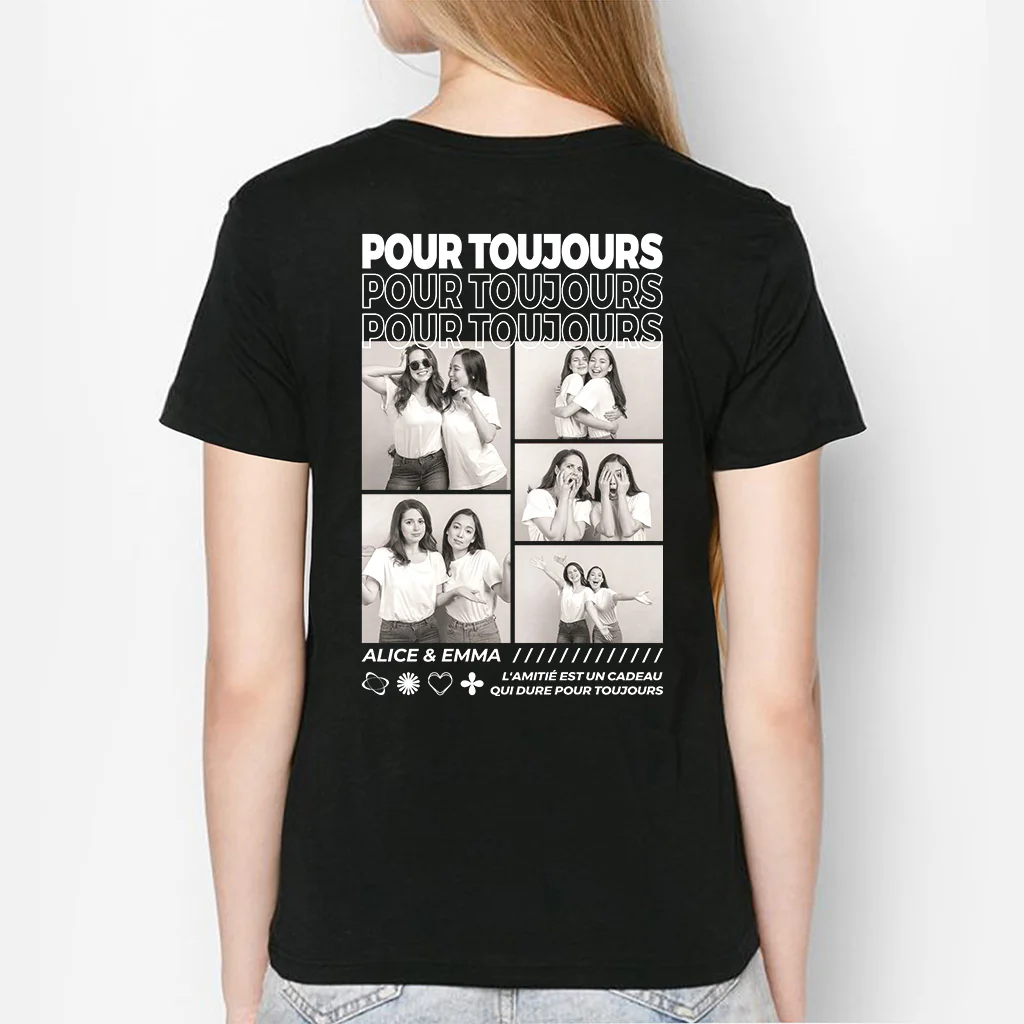 T-shirt personnalisé avec photo – Meilleurs Amis T-shirt - Image 2