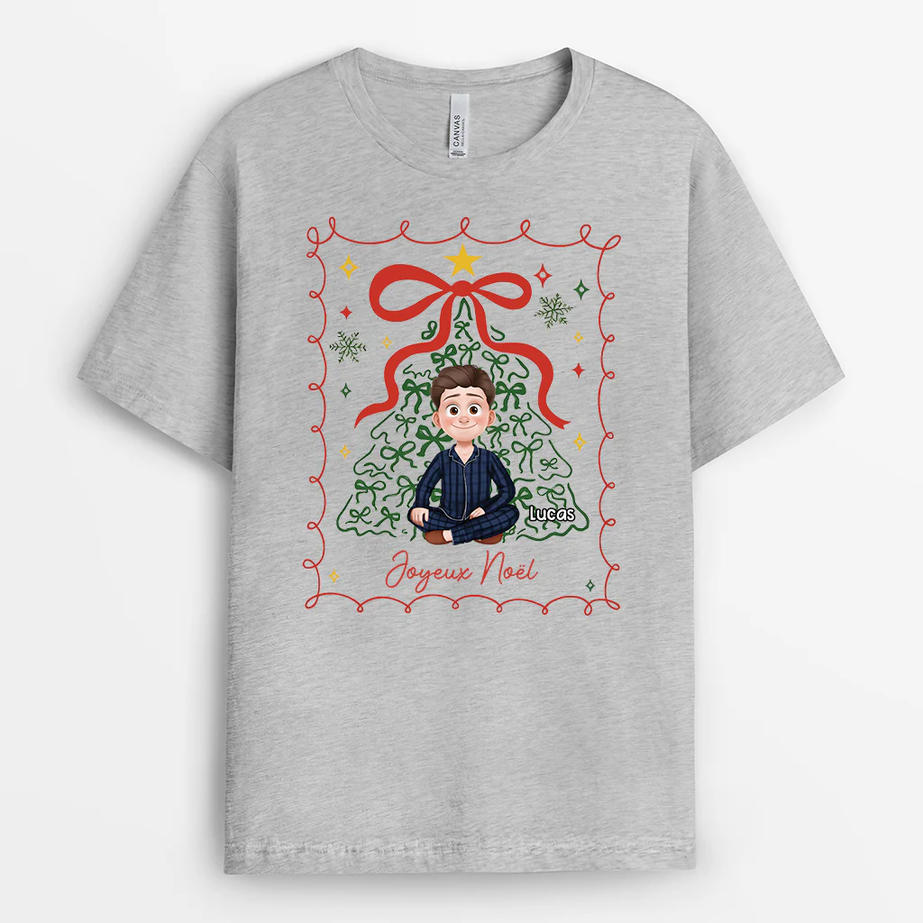 T-shirt Personnalisé Noël Pour Femme Et Homme - Joyeux Et Lumineux - Image 2