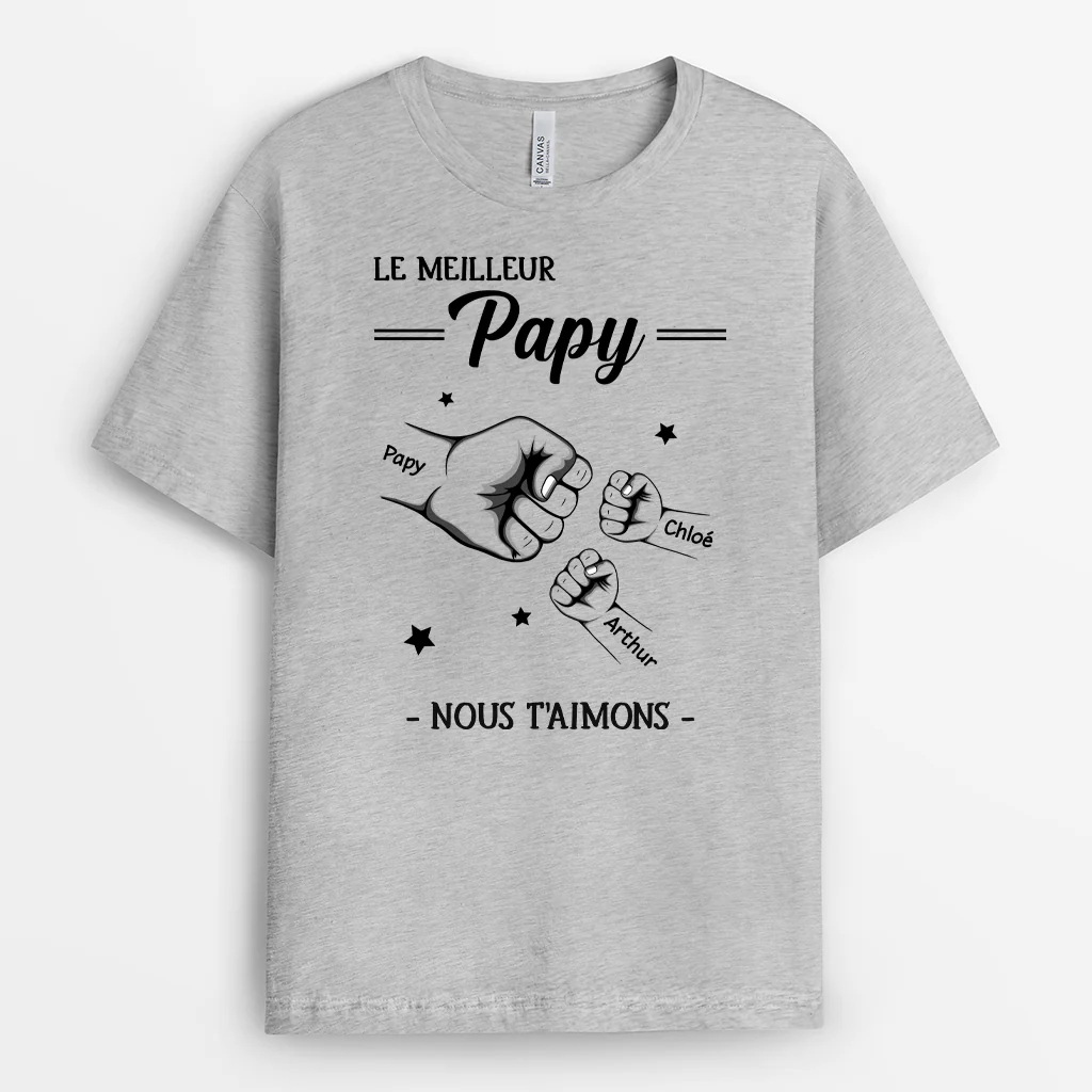Tee Shirt Personnalisé Pour Papa - Nous Aimons Le Meilleur Papa - Version Monochrome - Image 2