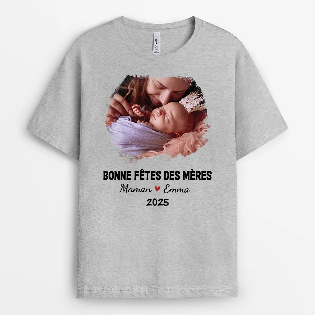 T-shirt Personnalisé Photo - Joyeuse Fête Des Pères - Image 2