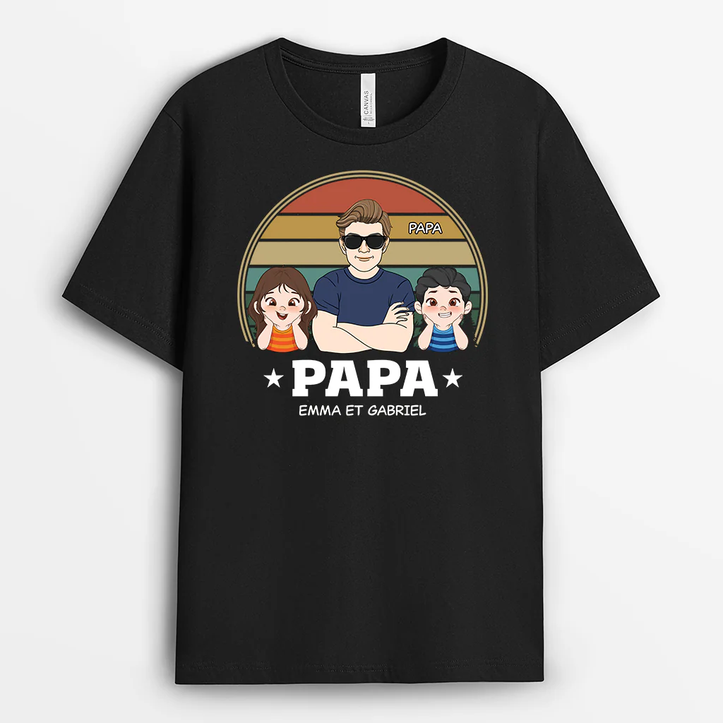 T-shirt Personnalisé - Papa/Maman Cool Rétro
