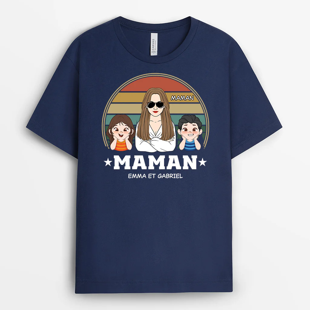 T-shirt Personnalisé - Papa/Maman Cool Rétro - Image 2