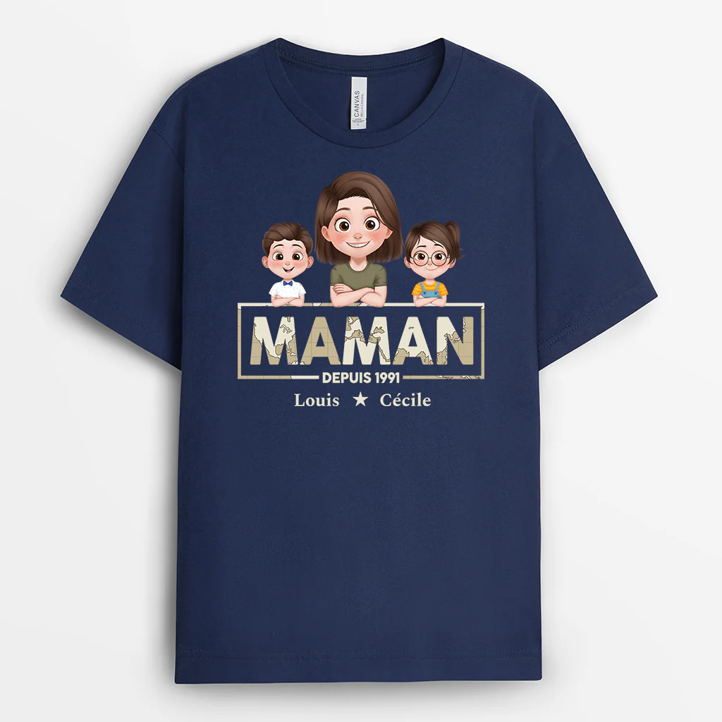T-shirt Personnalisé - Papa Depuis - Style Rétro Cool - Image 2