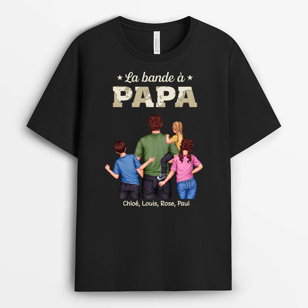 Tee Shirt Personnalisé Pour Papa - Papa Fort - Version Carte
