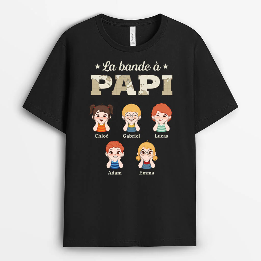 T Shirt Personnalisé Papy - La Bande À Papa/Papi - Design Carte - Image 2