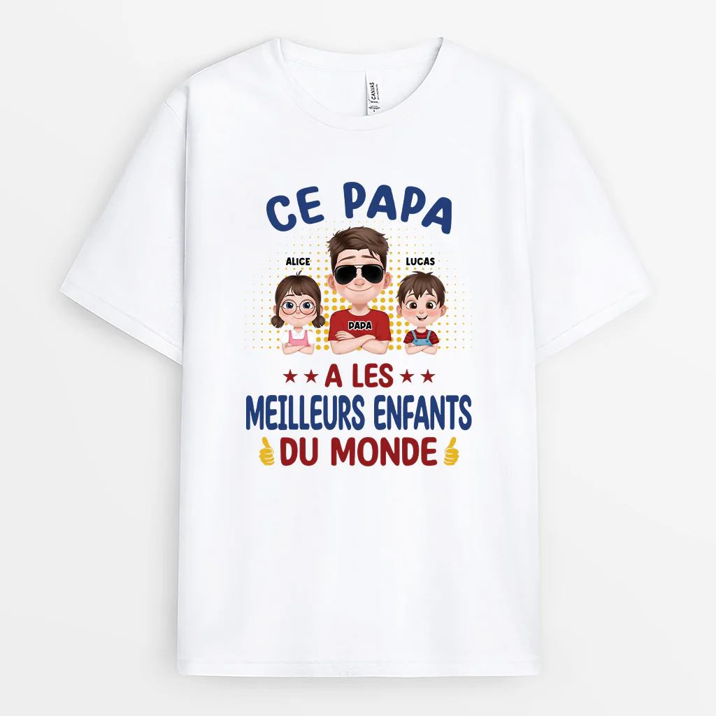 T-shirt Personnalisé Papa - Les Meilleurs Enfants Du Monde