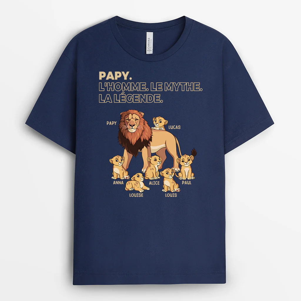 Tee Shirt Personnalisé Pour Papa - Papa Lion - L'Homme, Le Mythe, La Légende - Image 2