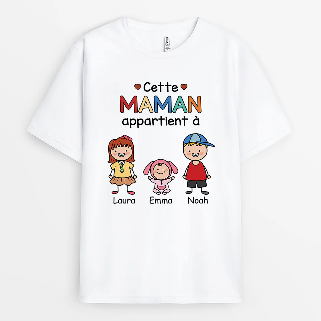 Tee Shirt Personnalisé Mère Fille | Papa Maman Appartient À Enfants