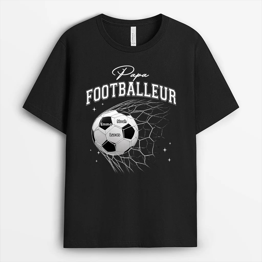 T-shirt Personnalisé Papa Maman - Cadeau Papa Footballeur
