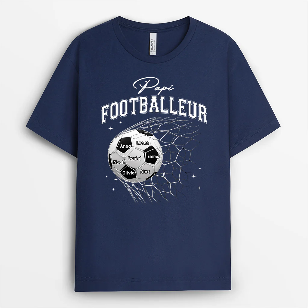 T-shirt Personnalisé Papa Maman - Cadeau Papa Footballeur - Image 2