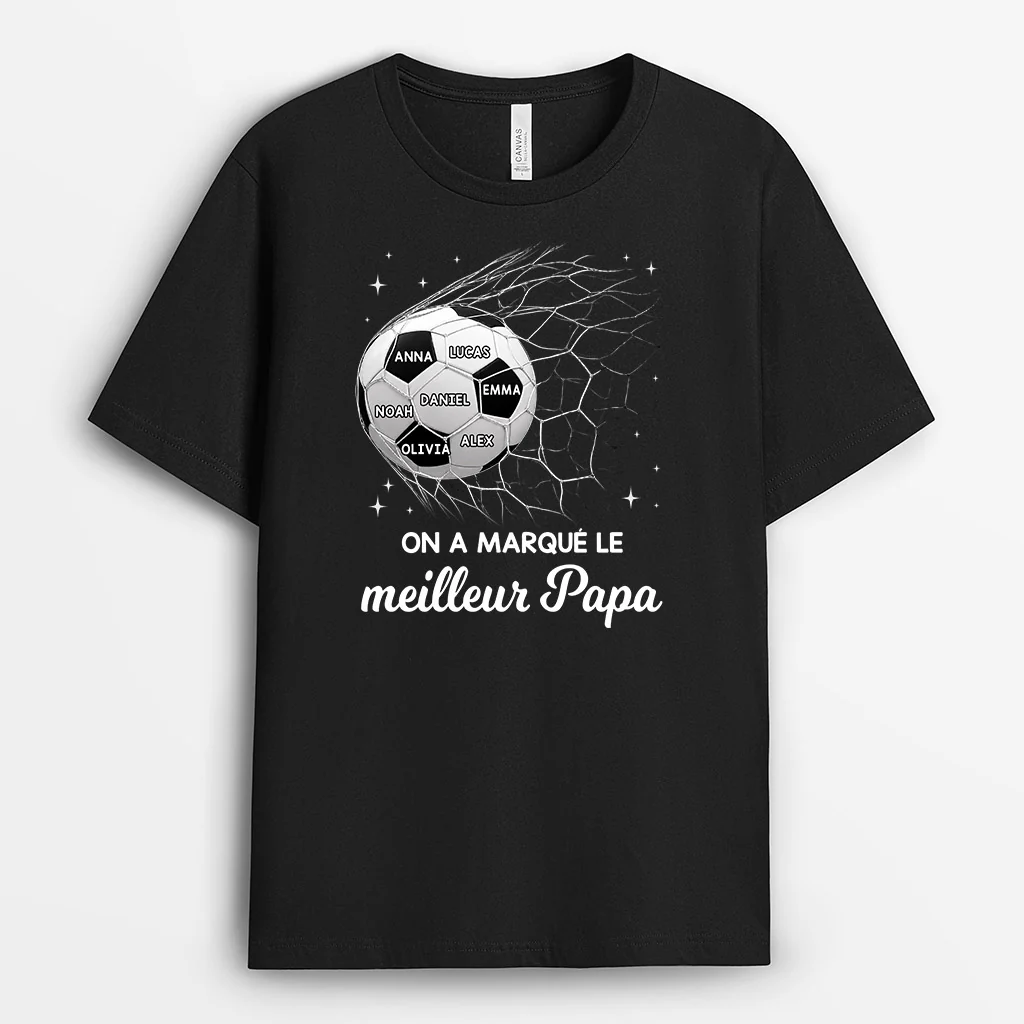 T-shirt Personnalisé Papa Maman - Meilleur Papa Fan De Foot