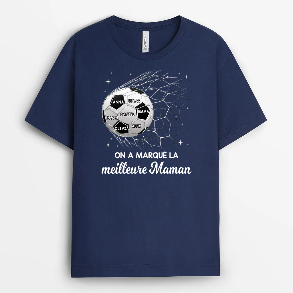 T-shirt Personnalisé Papa Maman - Meilleur Papa Fan De Foot - Image 2