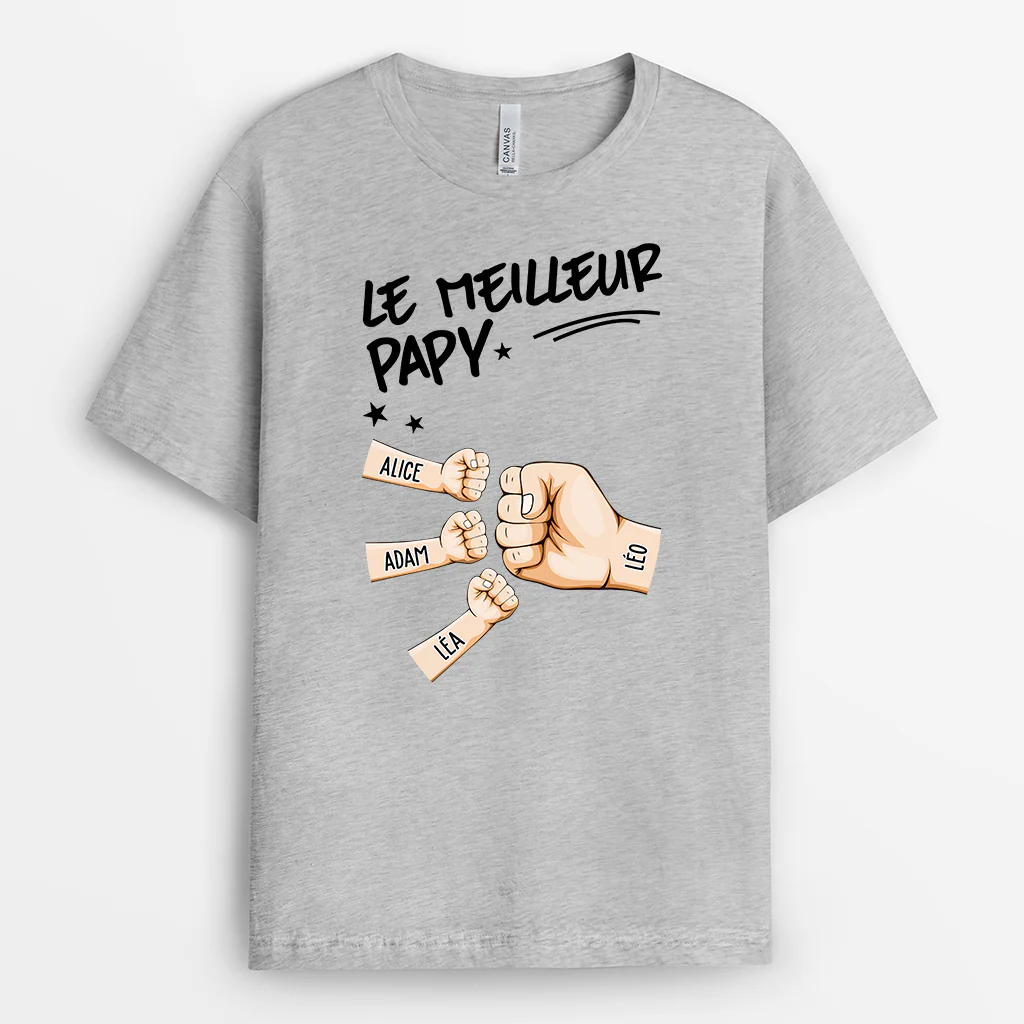T-shirt Personnalisé Papa - Meilleur Papa - Poings Unis - Image 2