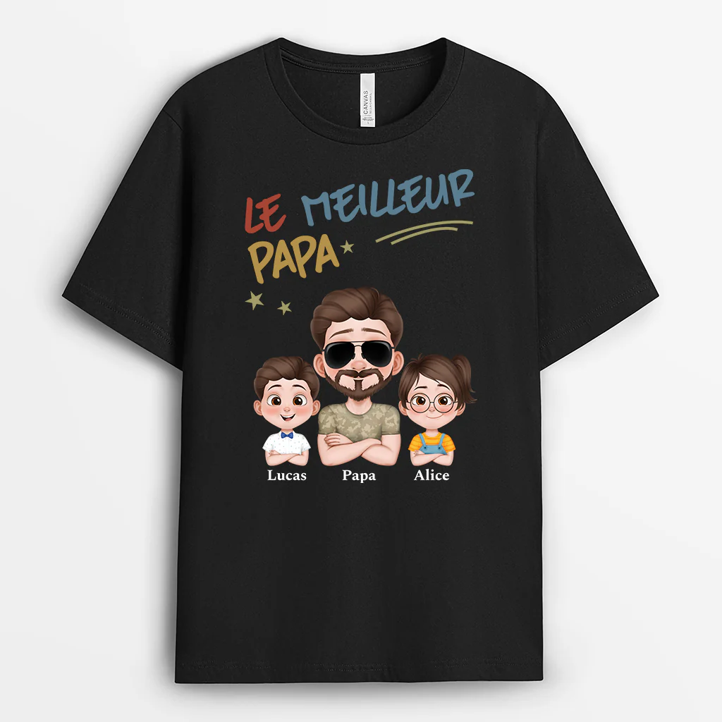 T-shirt Personnalisé Papa - Meilleur Papa Soldat Du Monde