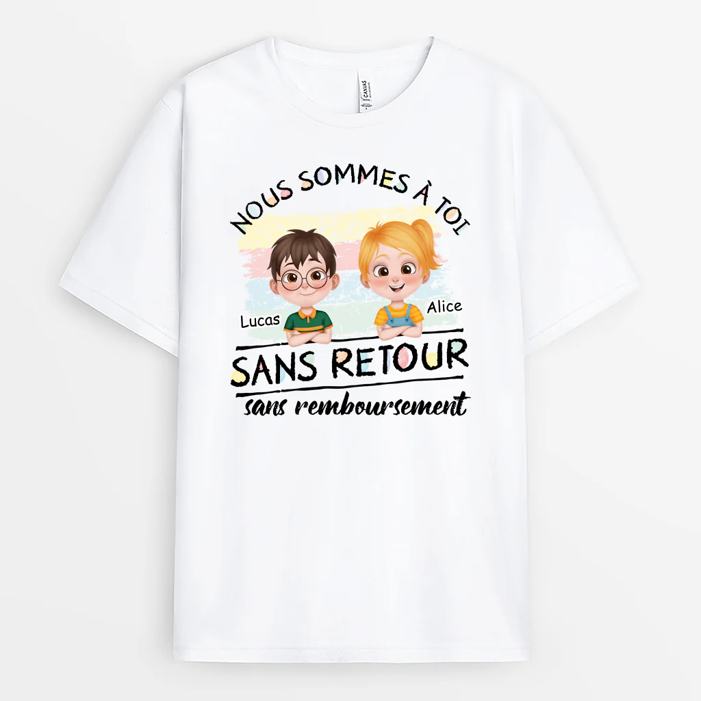 T-shirt Personnalisé Papa - Nous Sommes À Toi - Design Cartoon