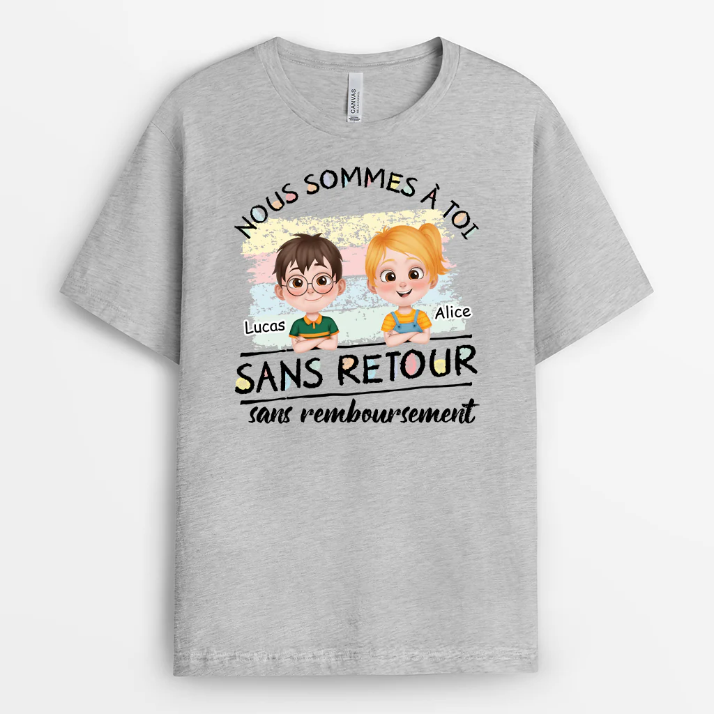 T-shirt Personnalisé Papa - Nous Sommes À Toi - Design Cartoon - Image 2
