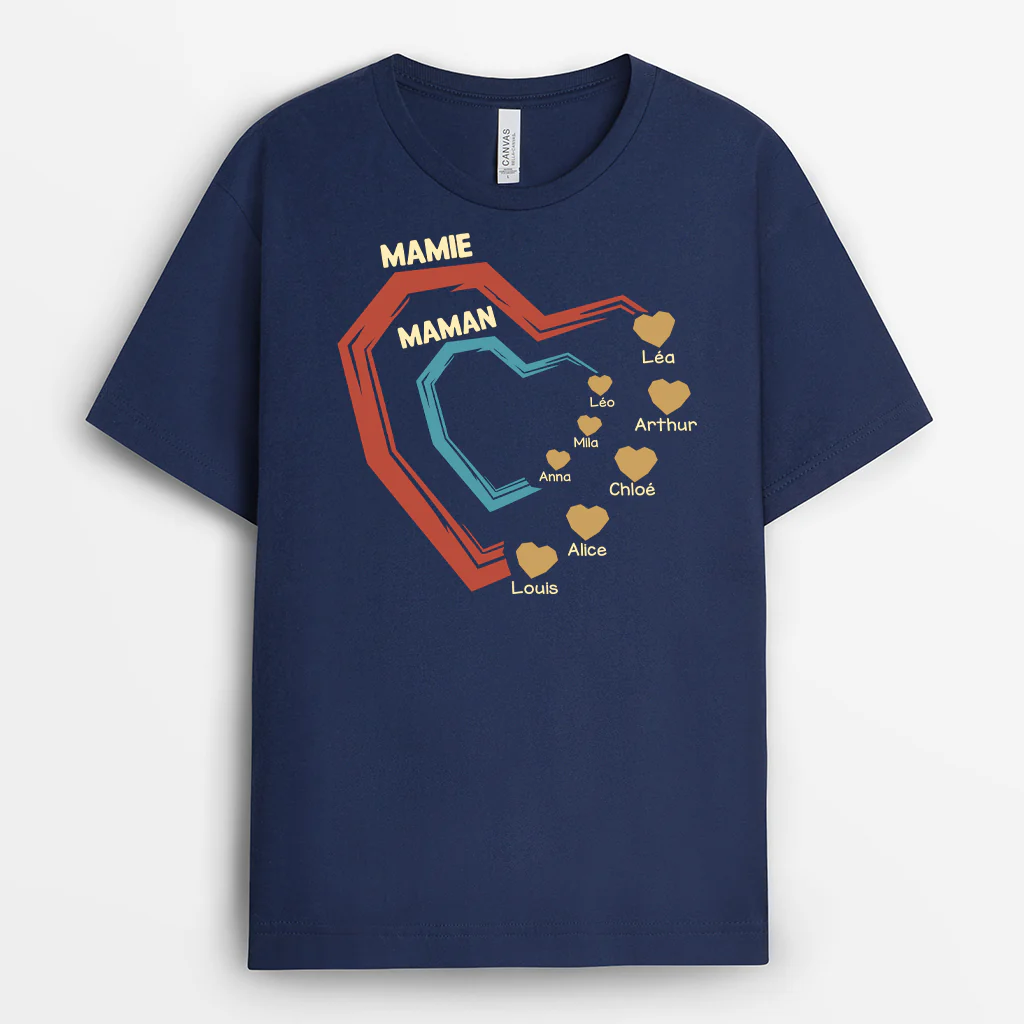 T-shirt Personnalisé - Papa Papy - Cœur Et Mains - Image 2