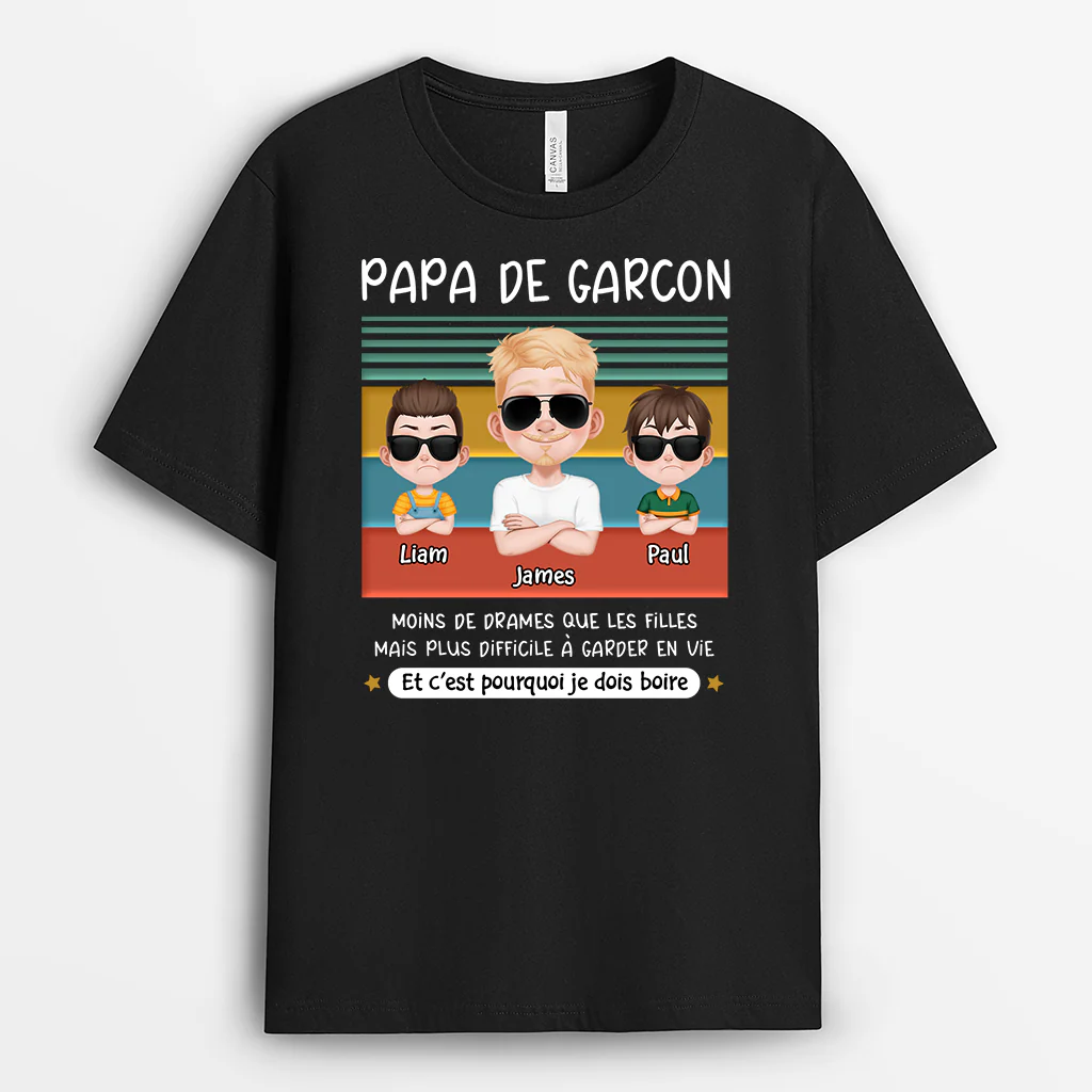 T-shirt Personnalisé - Papa/Papy De Garçon