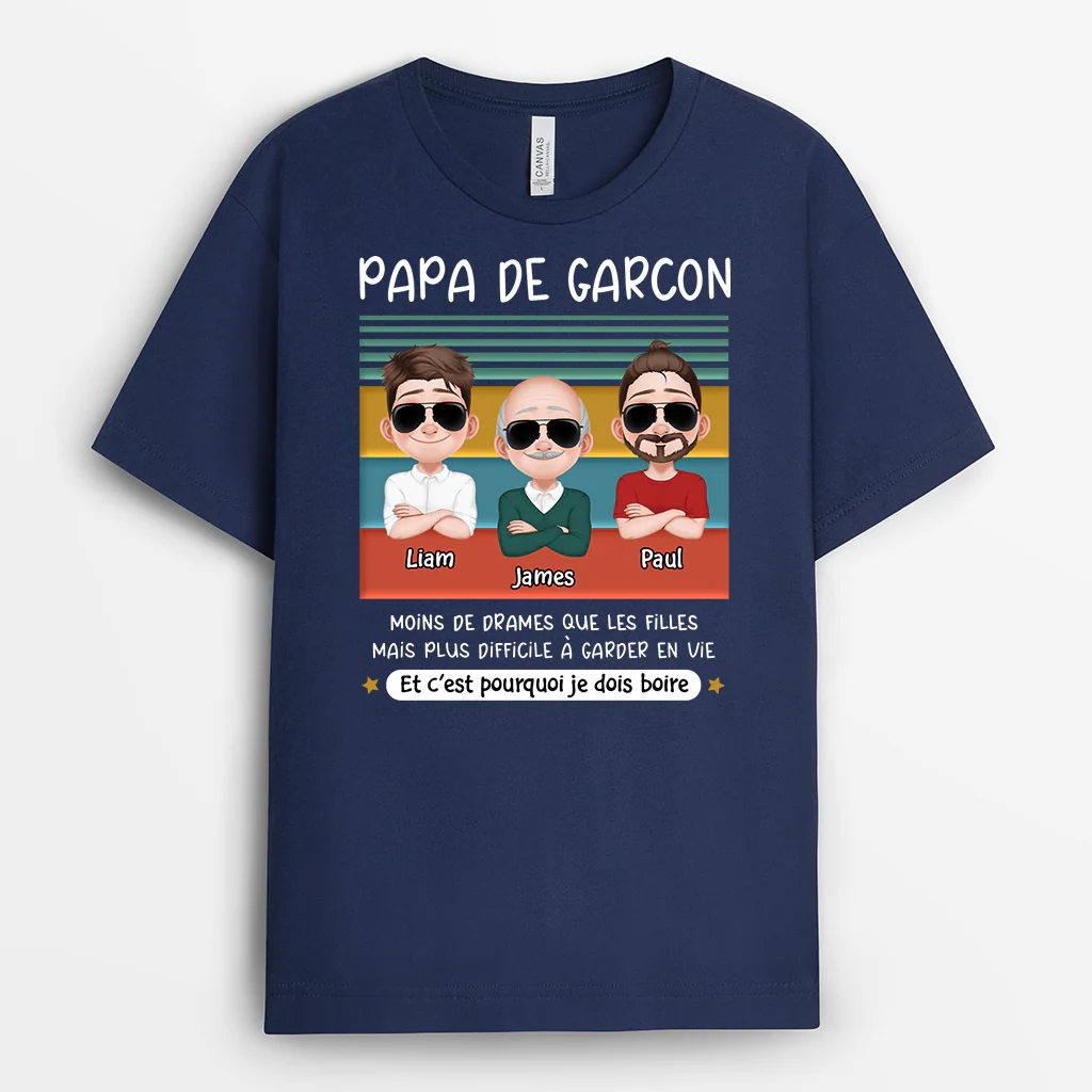 T-shirt Personnalisé - Papa/Papy De Garçon - Image 2
