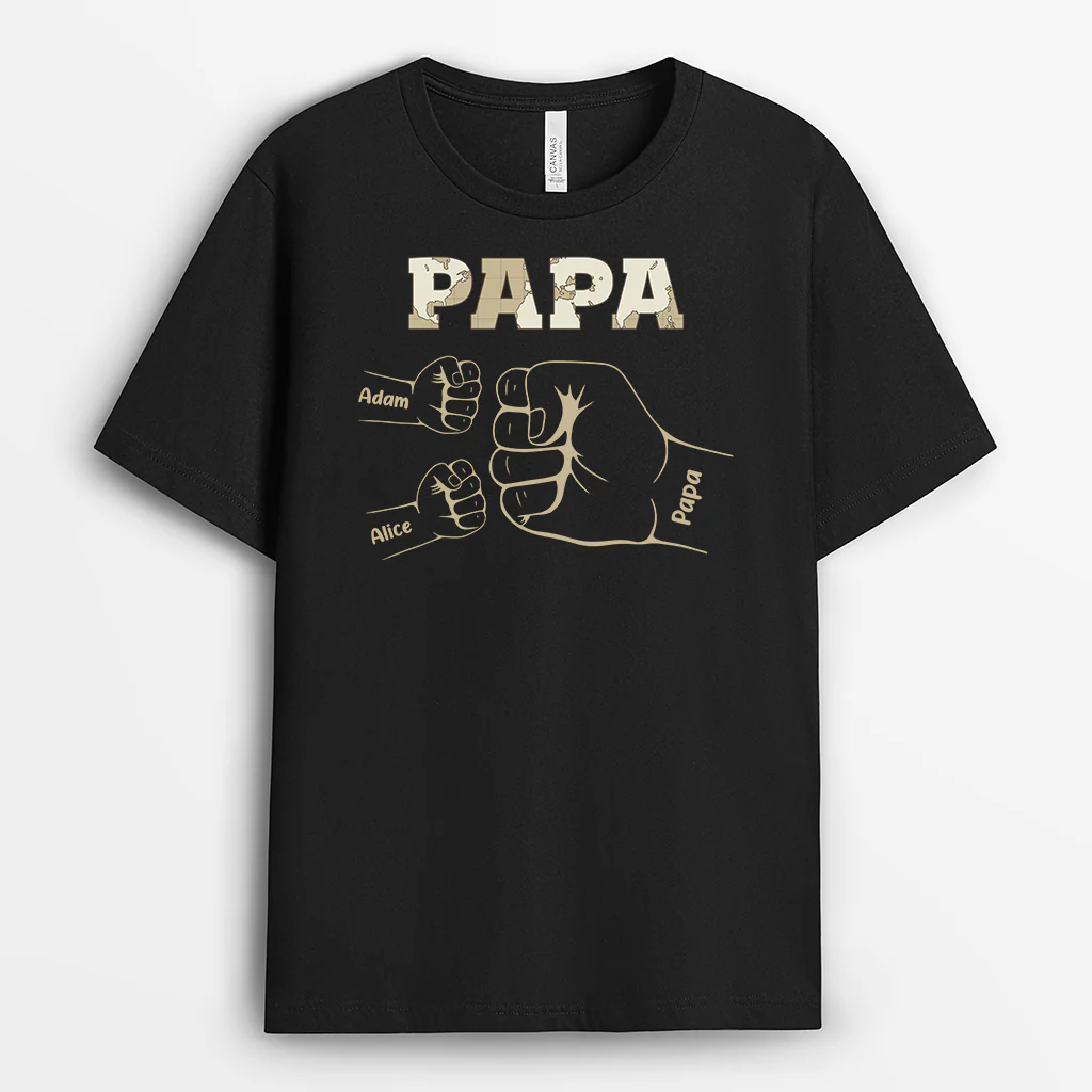 T-Shirt Personnalisé - Papa/Maman Design Poings Version Carte