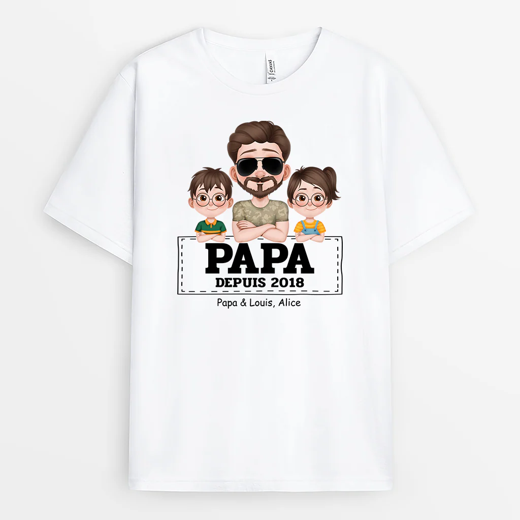 T-Shirt Personnalisé Papa Et Fils | Papa Soldat Depuis