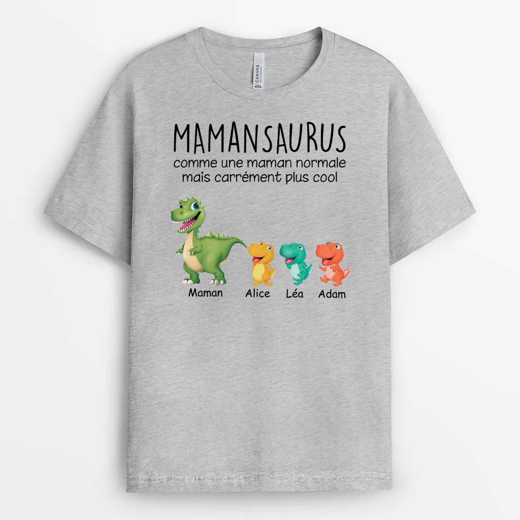 Papasaurus T Shirt | Design Cartoon Papasaurus Personnalisé - Image 2