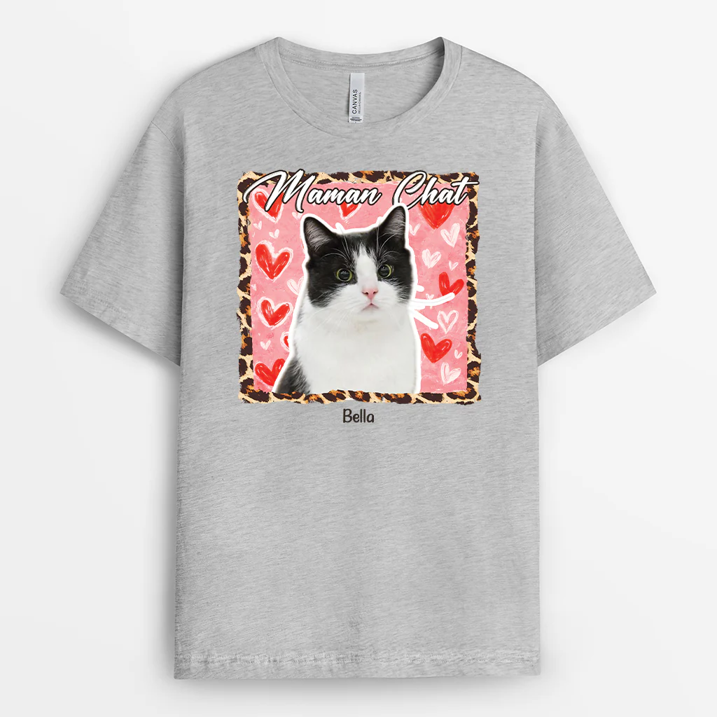 T-shirt Personnalisé Maman - Maman Chat Avec Photo - Image 2