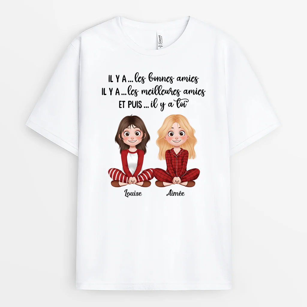 T-shirt Personnalisé Pour Femme - Il Y A Une Bonne Amie - Image 2