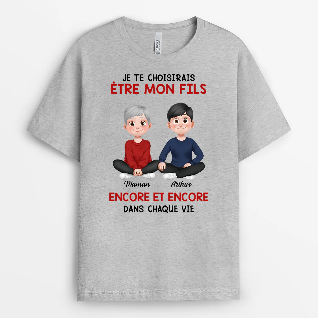T-shirt Personnalisé Pour Fille Et Fils - Je Te Choisirais Pour Être Ma Fille - Image 2
