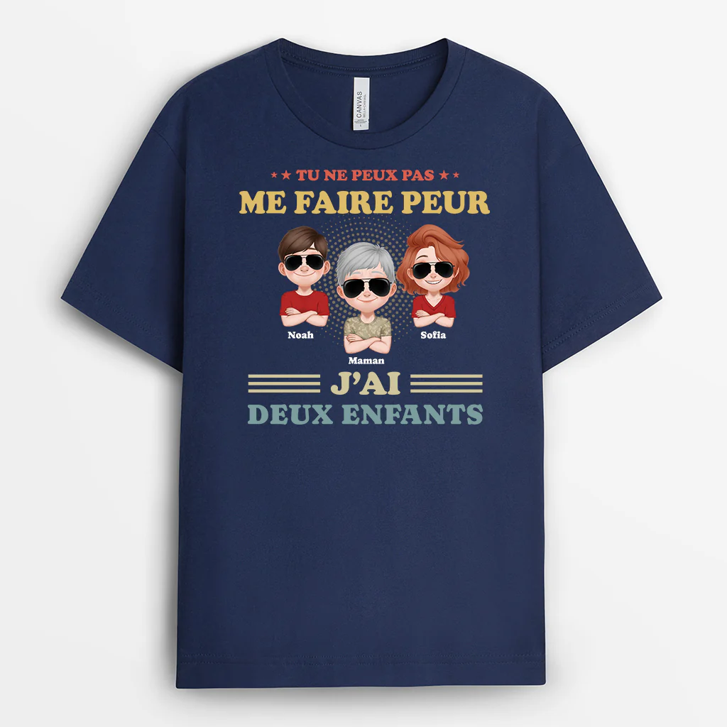 T-shirt Personnalisé Pour Papa Et Maman - J’ai Deux Filles - Image 2