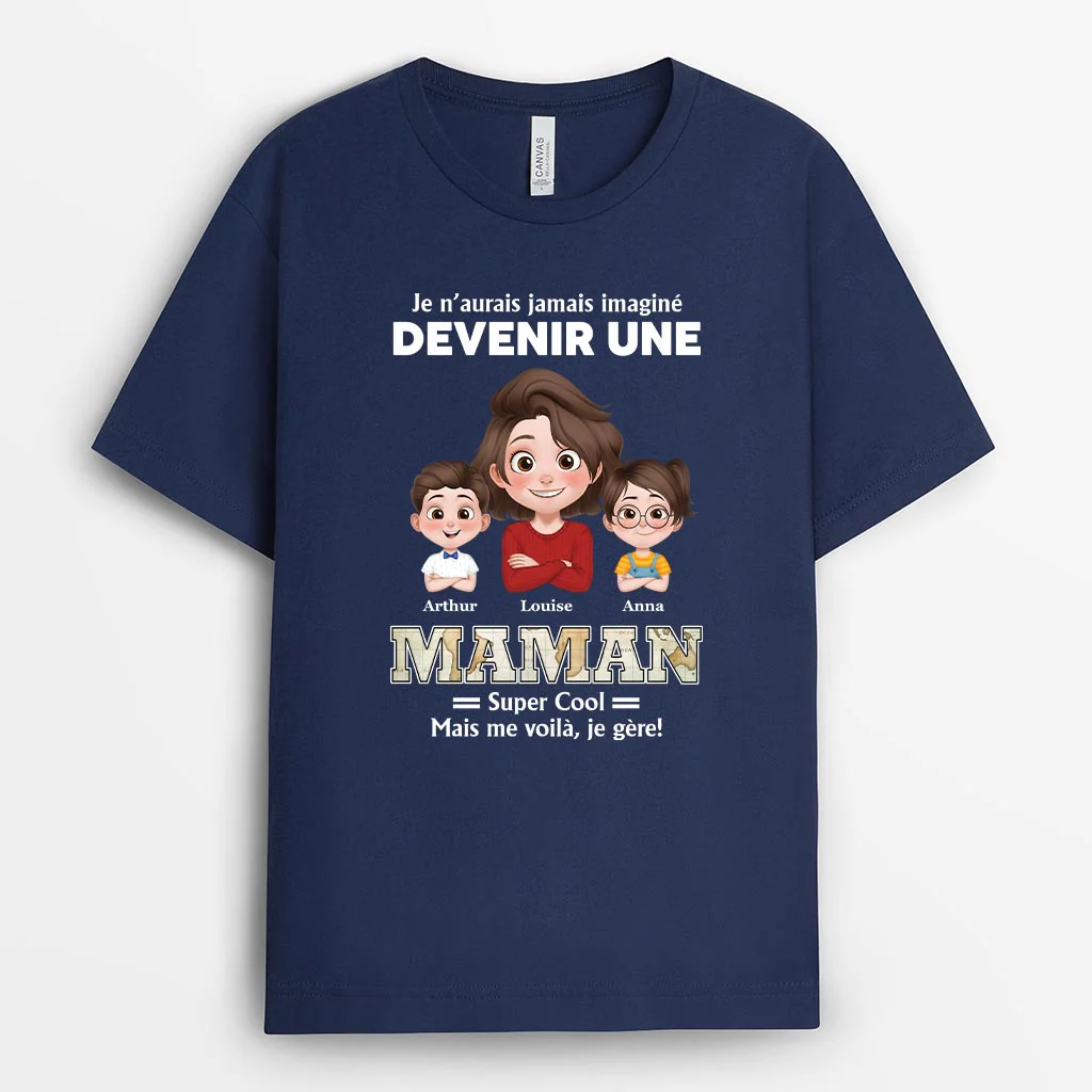 T Shirt Personnalisé Maman - Devenir Une Maman Super Cool - Image 2