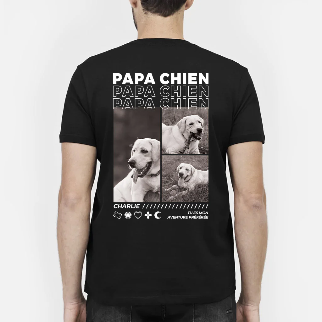T-shirt personnalisé chat – Super papa ou maman avec vos photos - Image 2