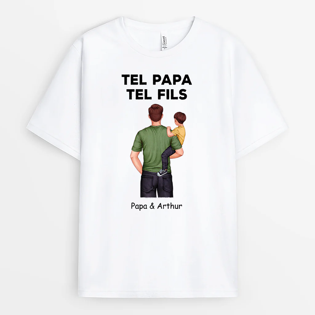 T-shirt Personnalisé - Tel Père Tel Enfant - Design Simple