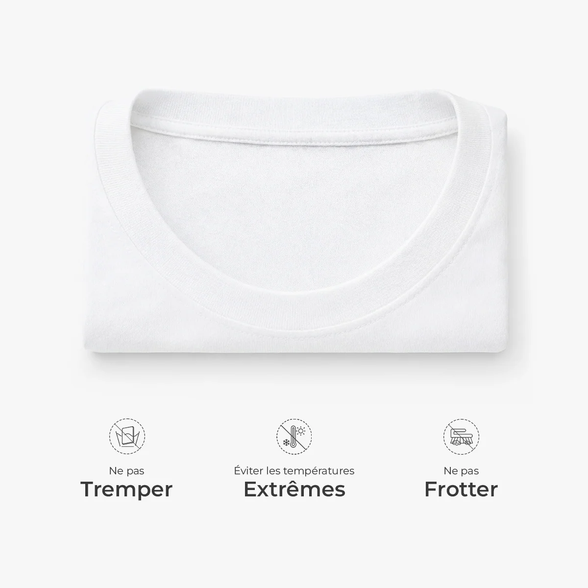 T-shirt Personnalisé Texte À L’intérieur Du Col Blanc - Te Choisirais Comme Fille Fils - Image 3