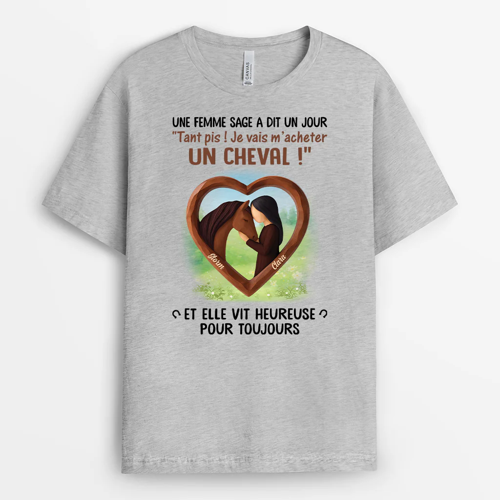 T-shirt Personnalisé - Une Femme Sage Prend Un Cheval - Image 2