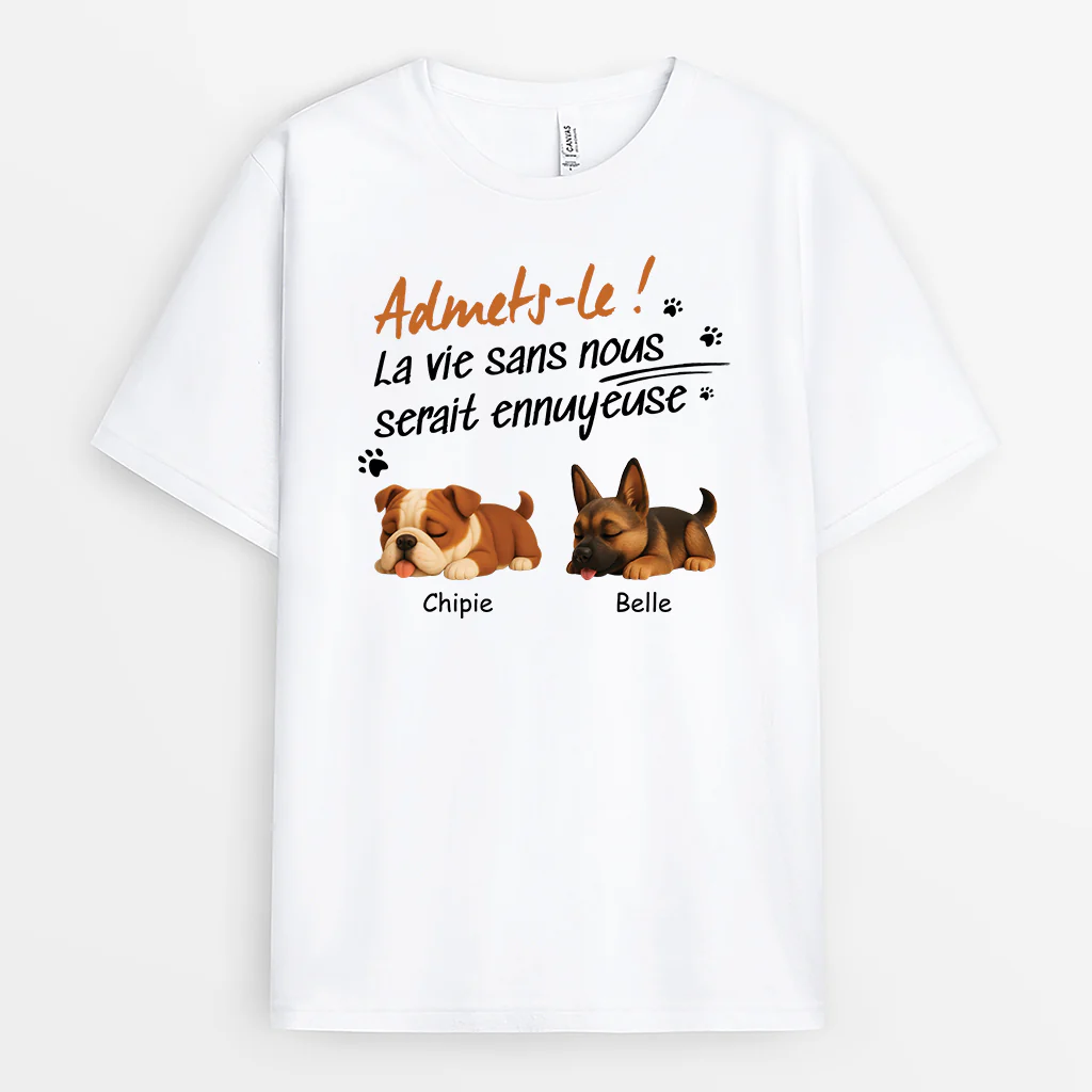 T-shirt Personnalisé Chien - Chien Dormant