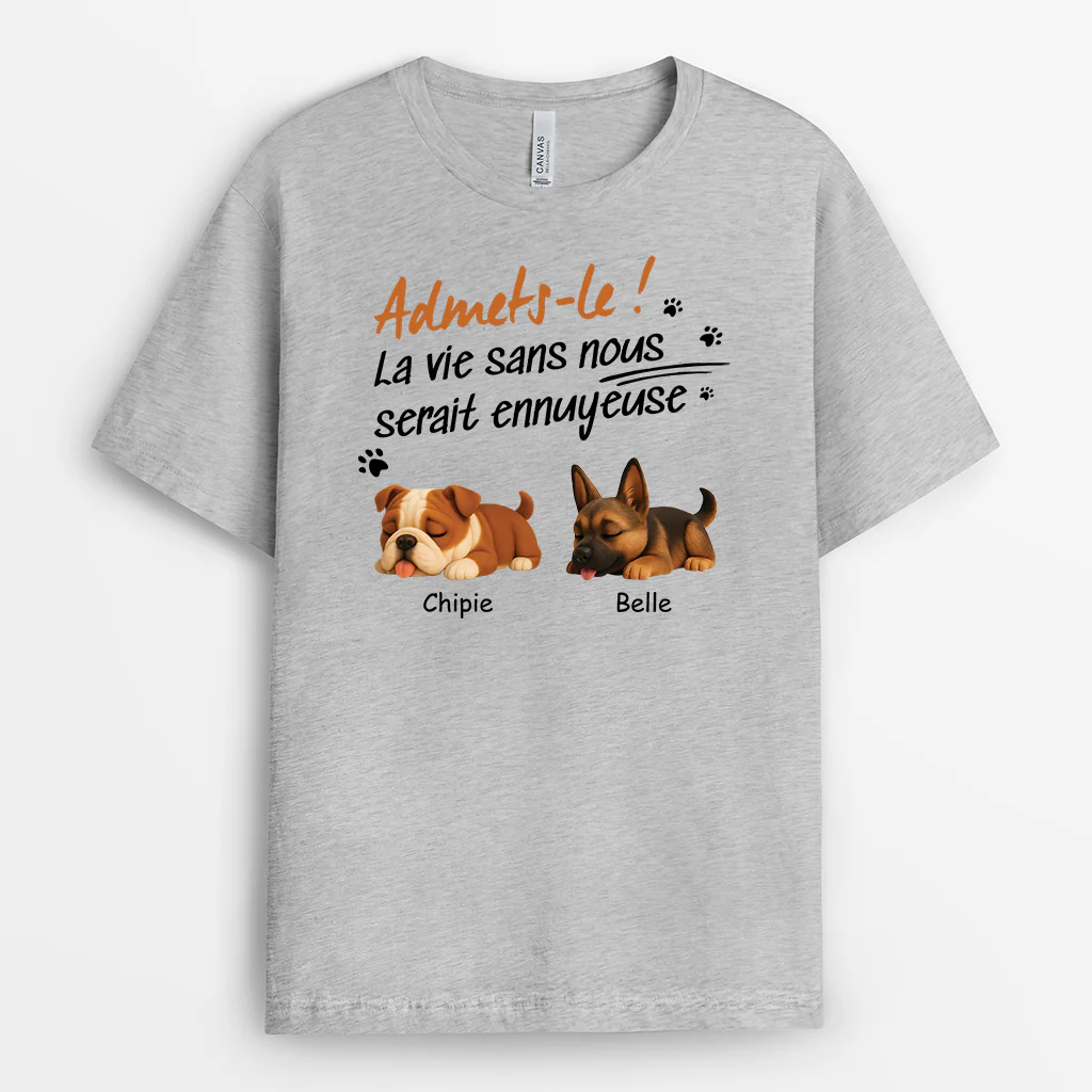 T-shirt Personnalisé Chien - Chien Dormant - Image 2