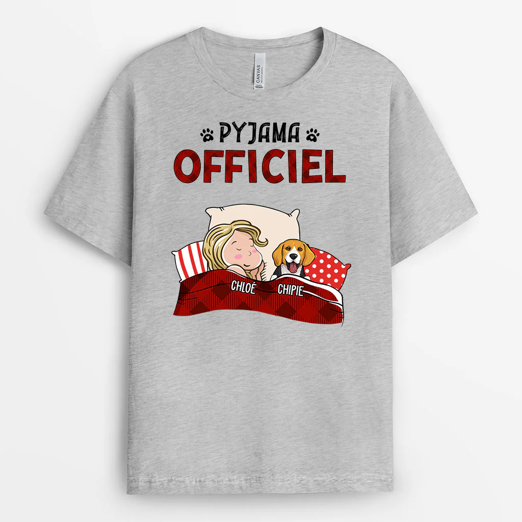 T-shirt Personnalisé Femme – Pyjama Officiel Chien