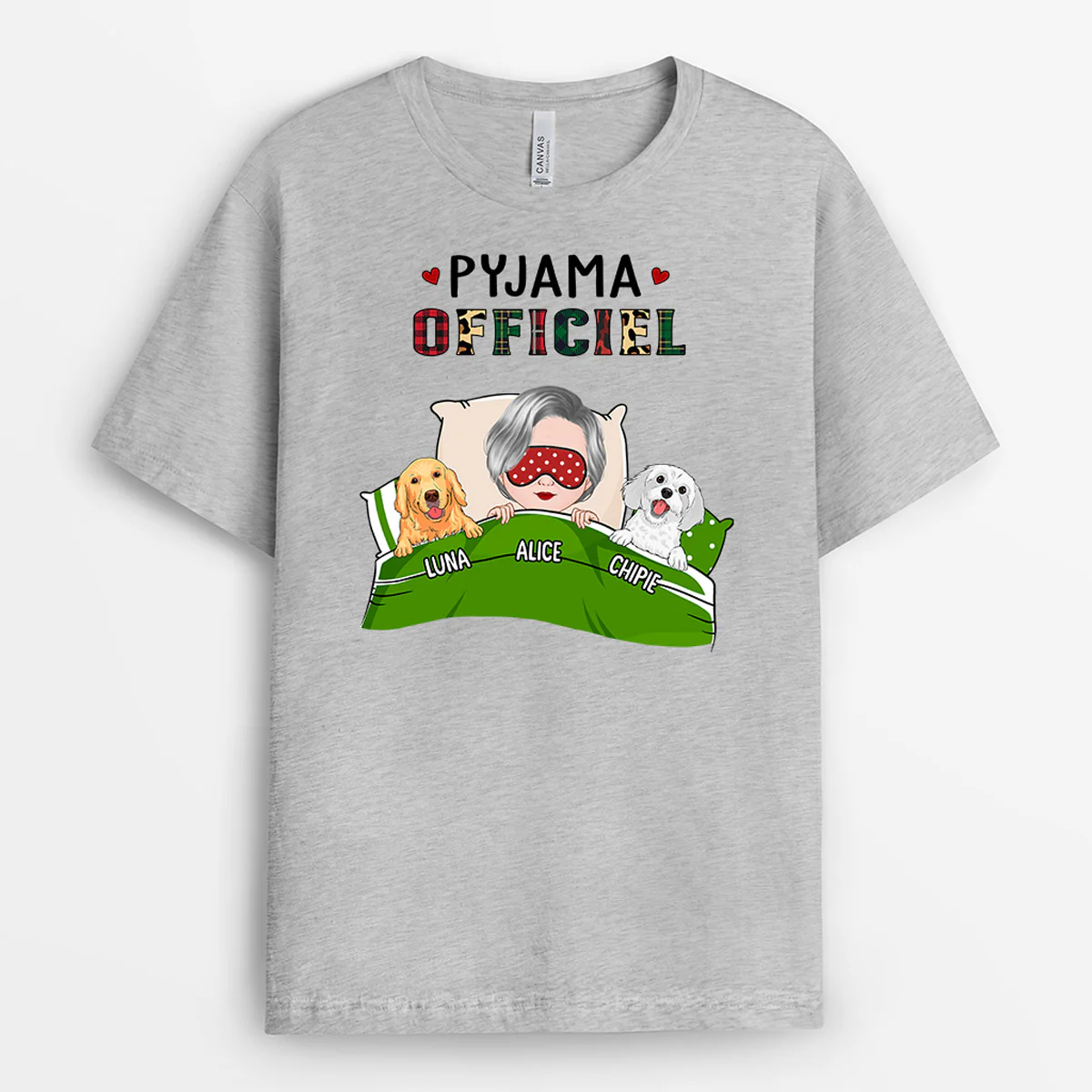 T-shirt Personnalisé Femme – Pyjama Officiel Chiens - Image 2
