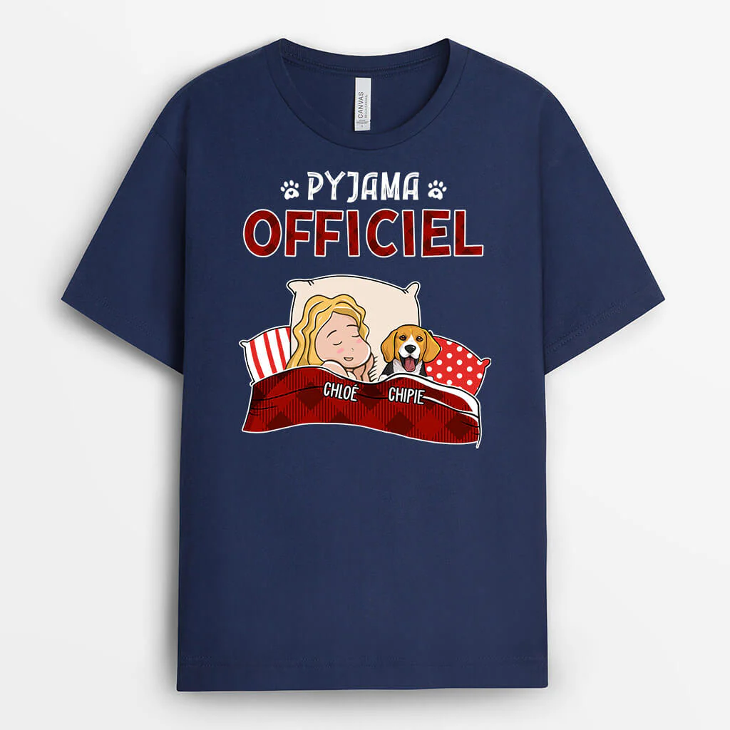 T-shirt Personnalisé pour Chien - Design Pyjama - Image 2