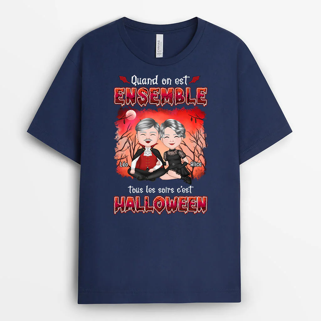 T Shirt Couple Personnalisé -Quand On Est Ensemble - Image 2