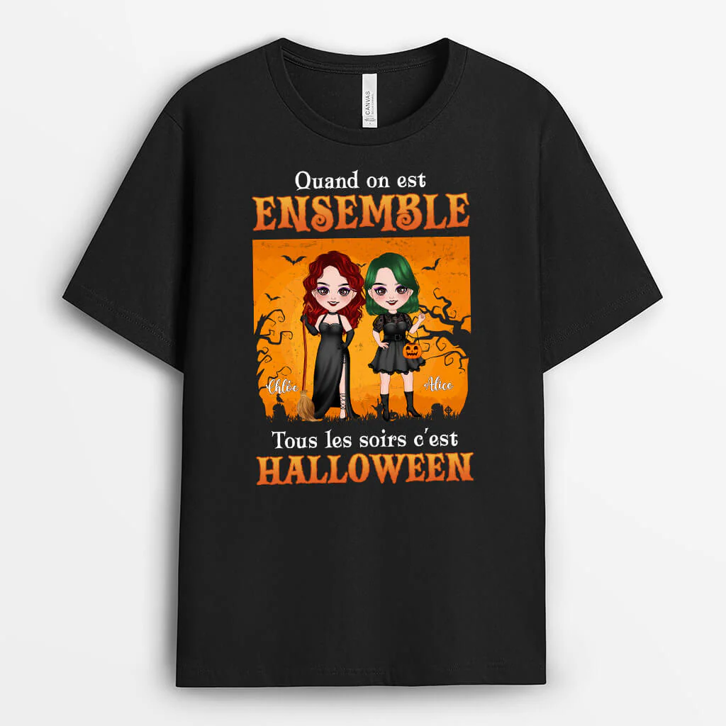 T-shirt Quand On Est Ensemble Toutes Les Nuits Sont Halloween Personnalisé